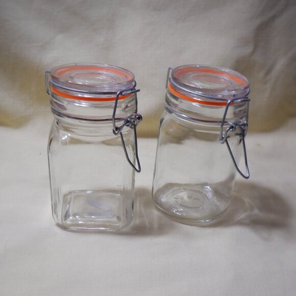 Set of "2" Containers with Sealable Lids of Wire Bail lock Closures - Picture 1 of 1